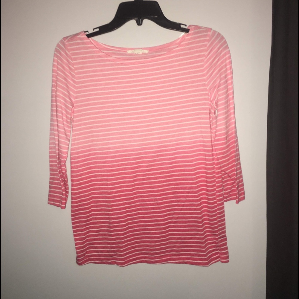 pink and white striped shirt